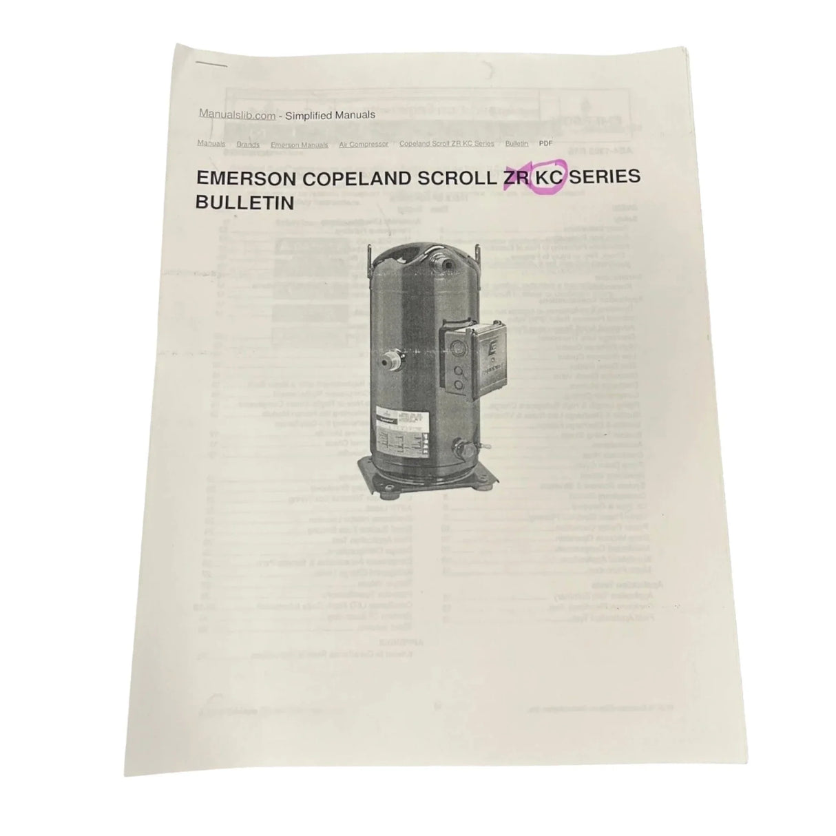 ZP120KCE-TFD-950 Copeland Scroll Compressor - Truck To Trailer