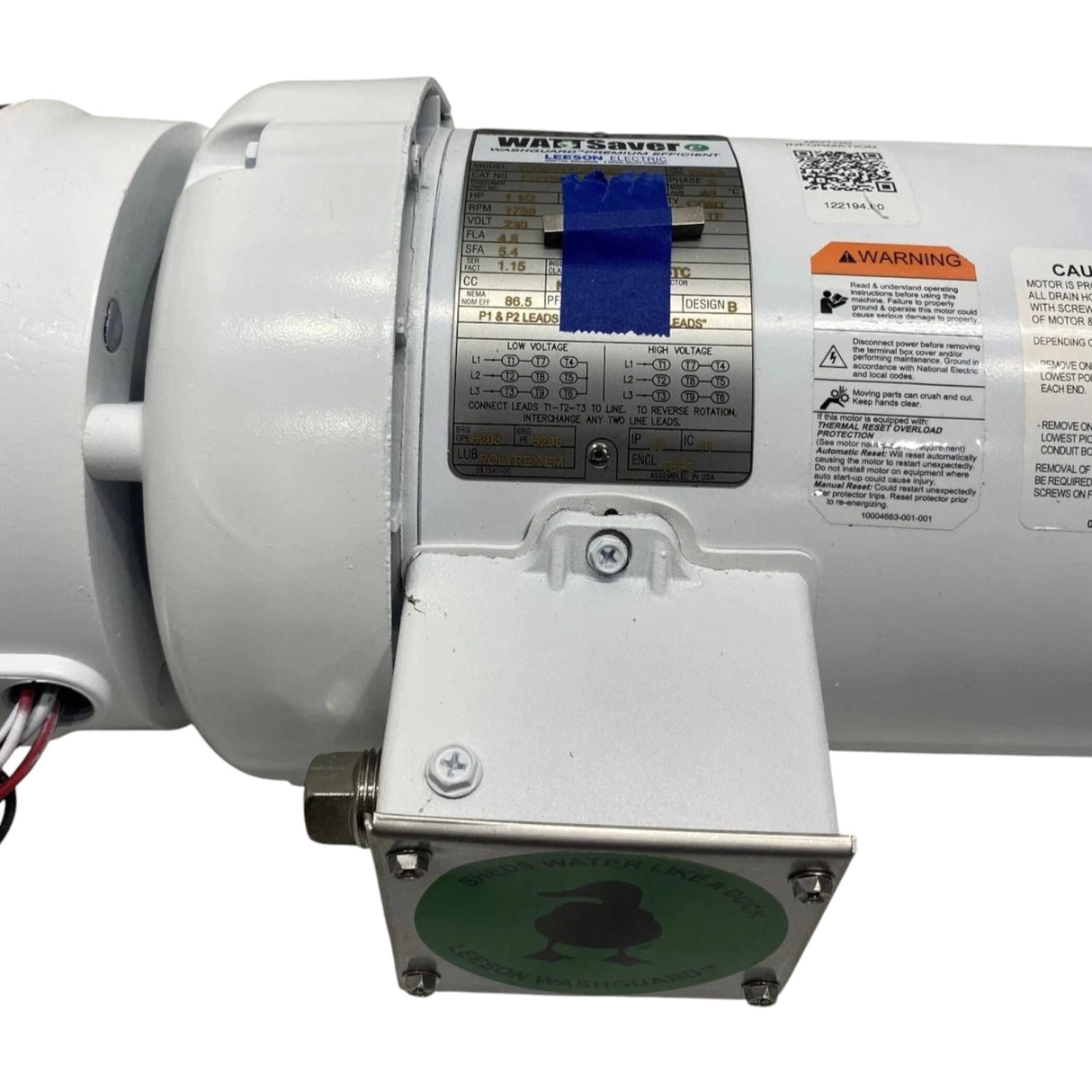 122194.00 Genuine Leeson Washdown Duty Brake Motor 208-230/460V