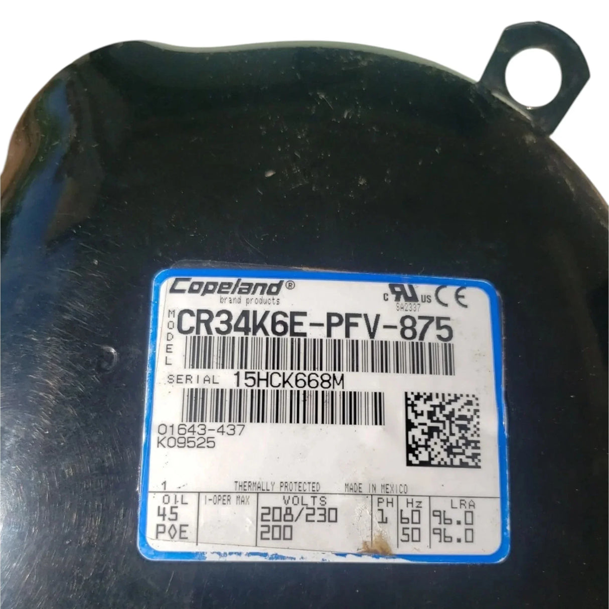 CR34K6E-PFV-875 Copeland Genuine Hermetic Compressor - Truck To Trailer