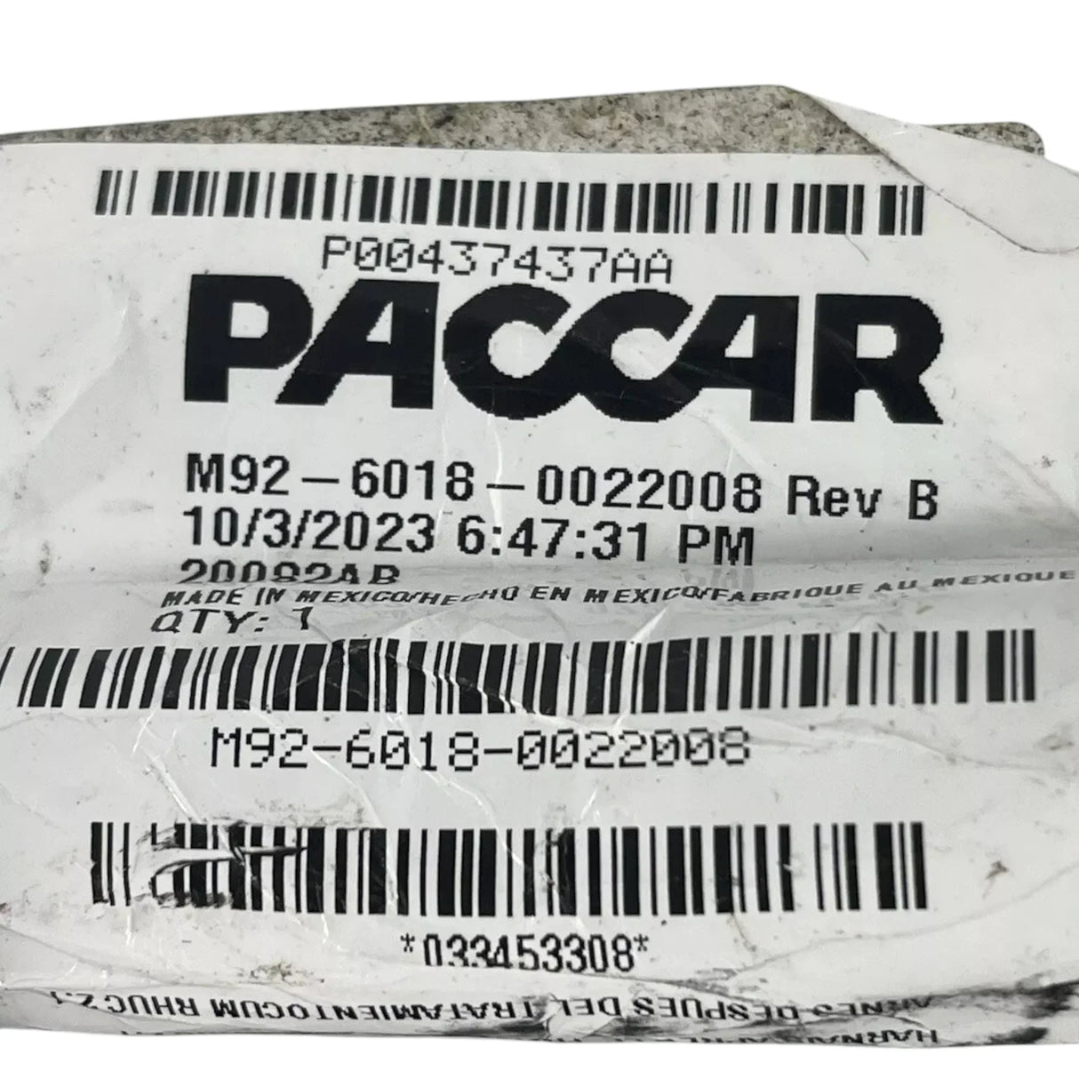 M9260180022008 Genuine Paccar Wiring Harness - Truck To Trailer