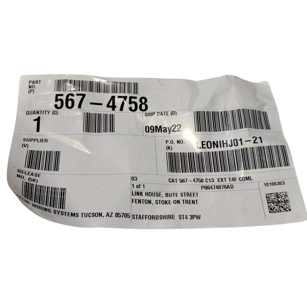 567-4758 Caterpillar Industrial Engine Wiring Harness - Truck To Trailer