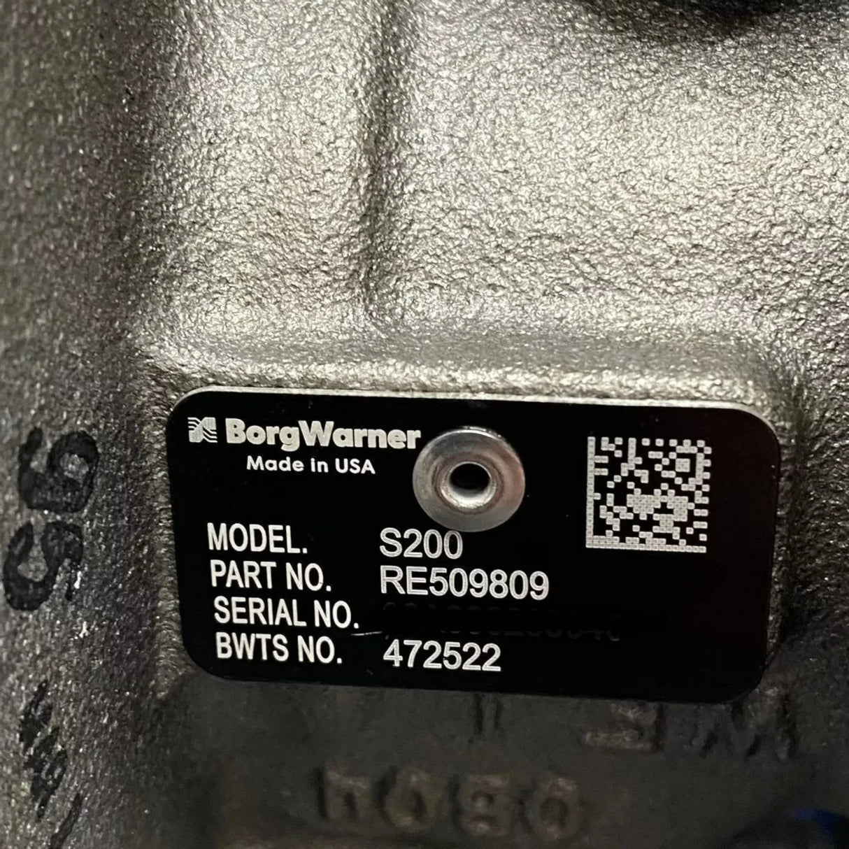 RE509809 Genuine John Deere Turbocharger S200 - Truck To Trailer