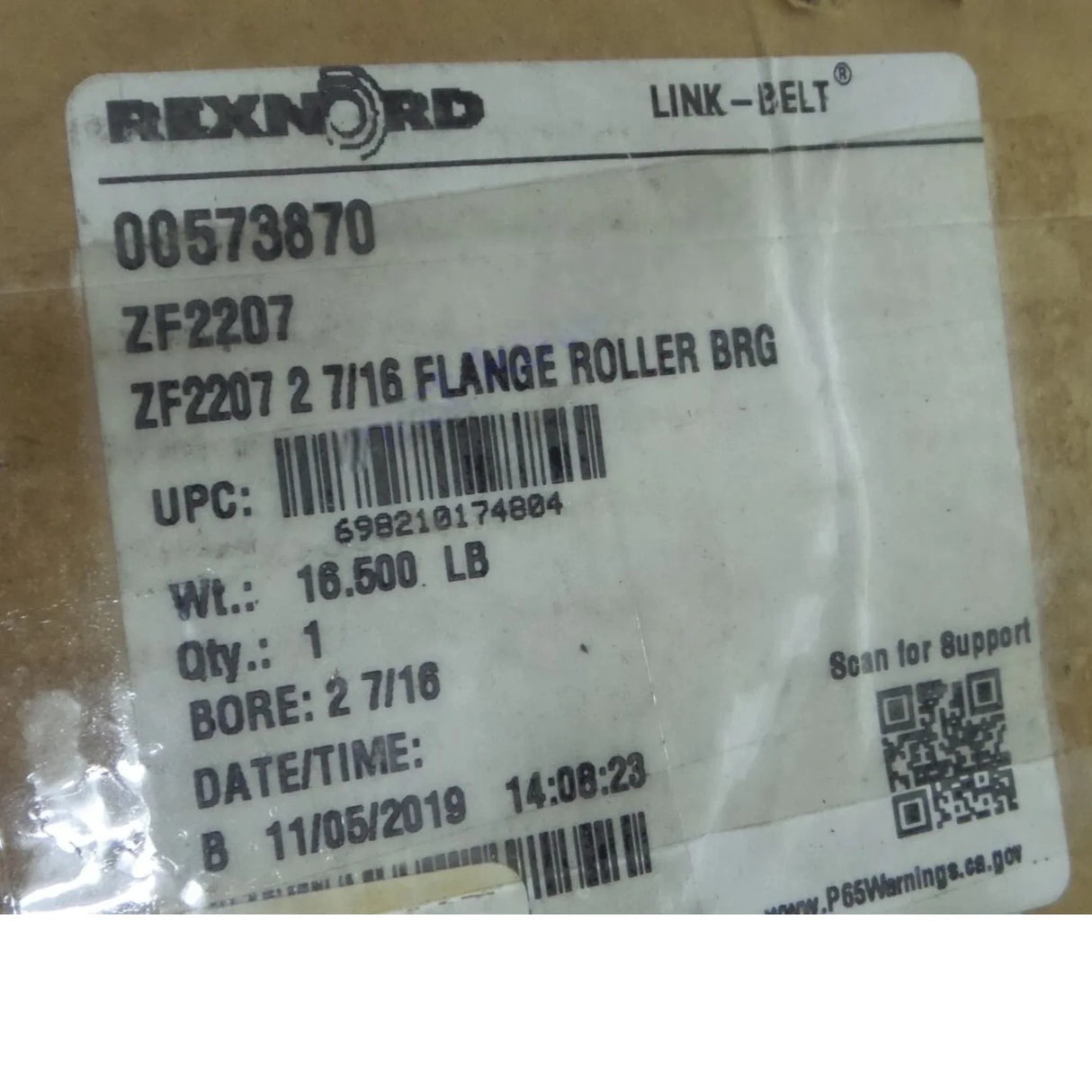 ZF2207 Genuine Rexnord Spherical Roller Bearing - Truck To Trailer