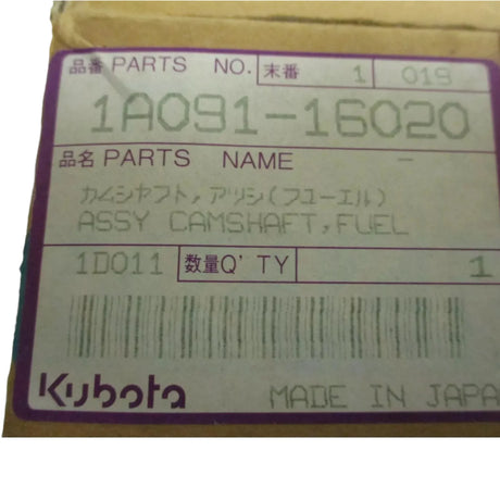 1A091-16024 Kubota Fuel Camshaft Assembly - Truck To Trailer