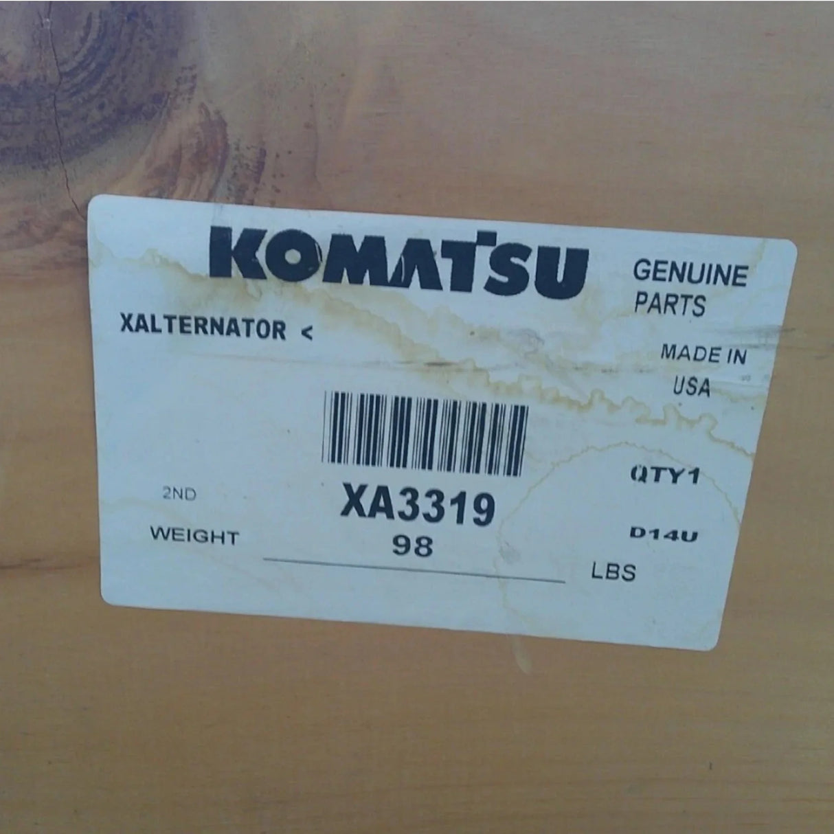 XA3319 Genuine Komatsu Alternator - Truck To Trailer