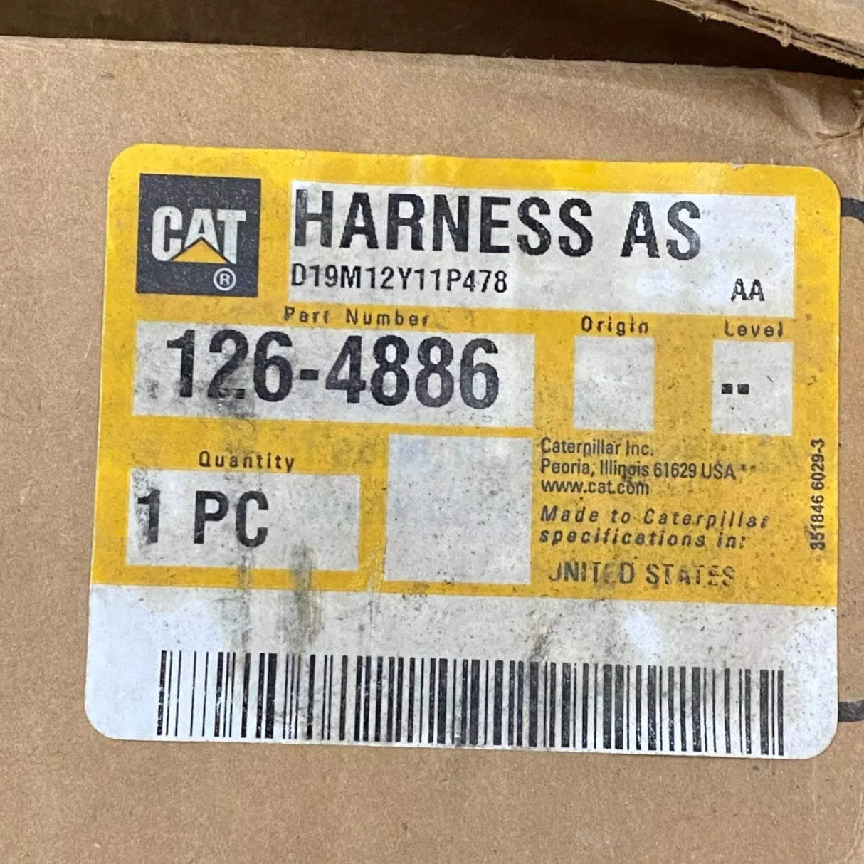 126-4886 Caterpillar Platform Wiring Harness - Truck To Trailer