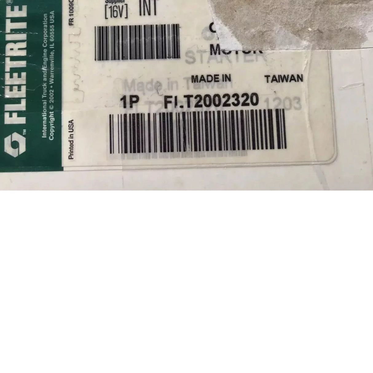 FLT2002320 International Starter Motor - Truck To Trailer