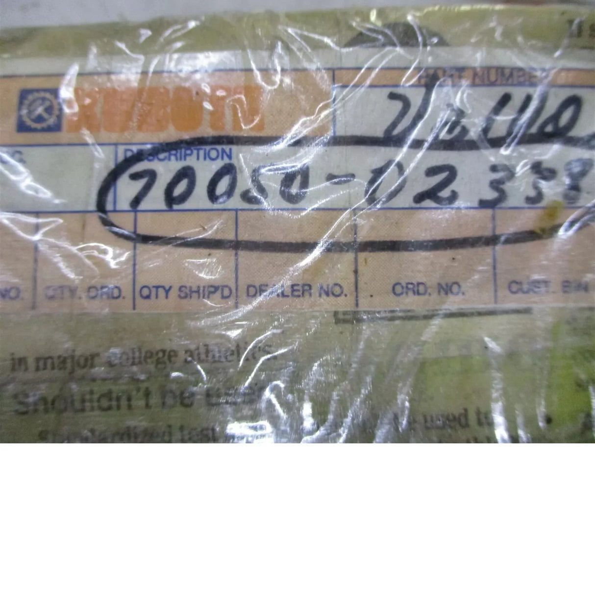 70050-02338 Kubota Backhoe Hydraulic Section Control Valve - Truck To Trailer