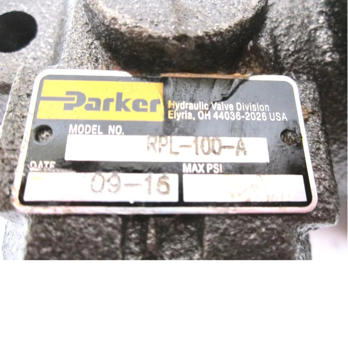 RPL-100-A Parker Pilot Operated Relief Valve 3000 Psi - Truck To Trailer