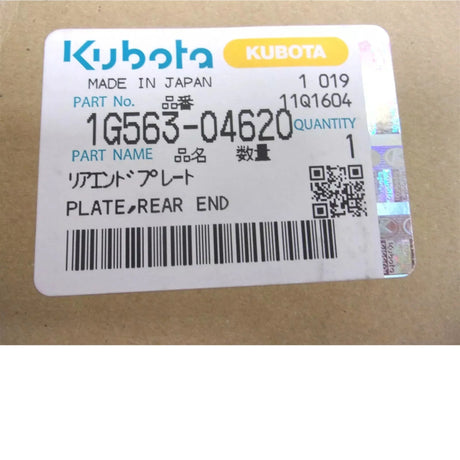 1G563-04622 Kubota Rear End Plate - Truck To Trailer