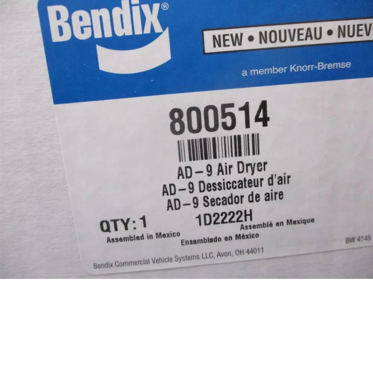 800514 Bendix Air Brake Dryer - Truck To Trailer