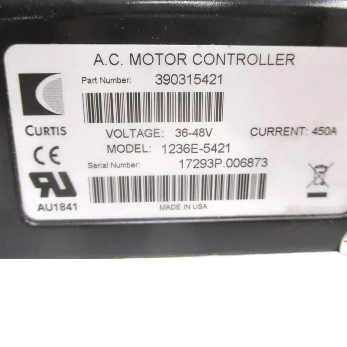 390315421 Curtis AC Motor Speed Controller 36V-48V 450A - Truck To Trailer
