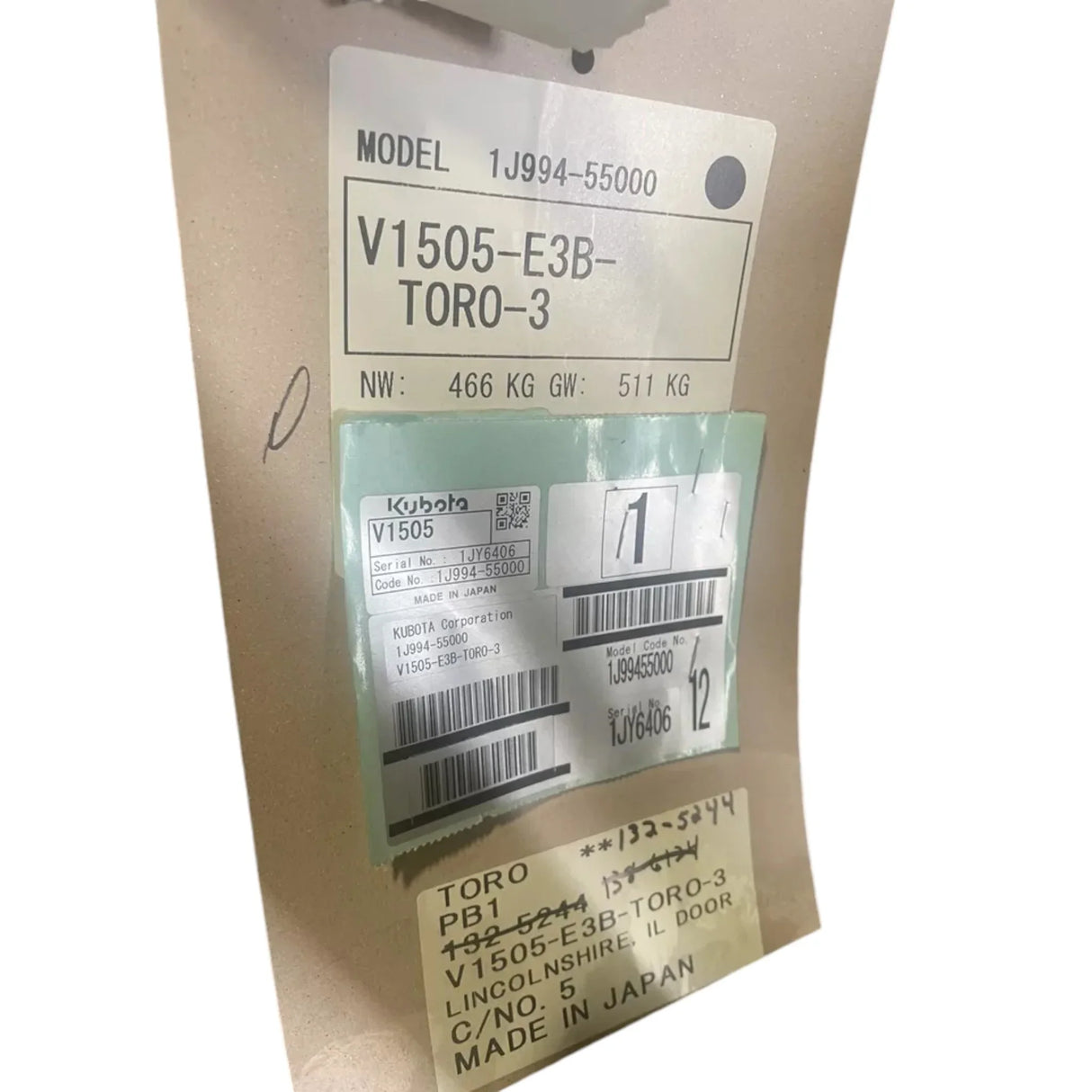 V1505-E3B-TORO-3 Kubota Engine V1505 - Truck To Trailer