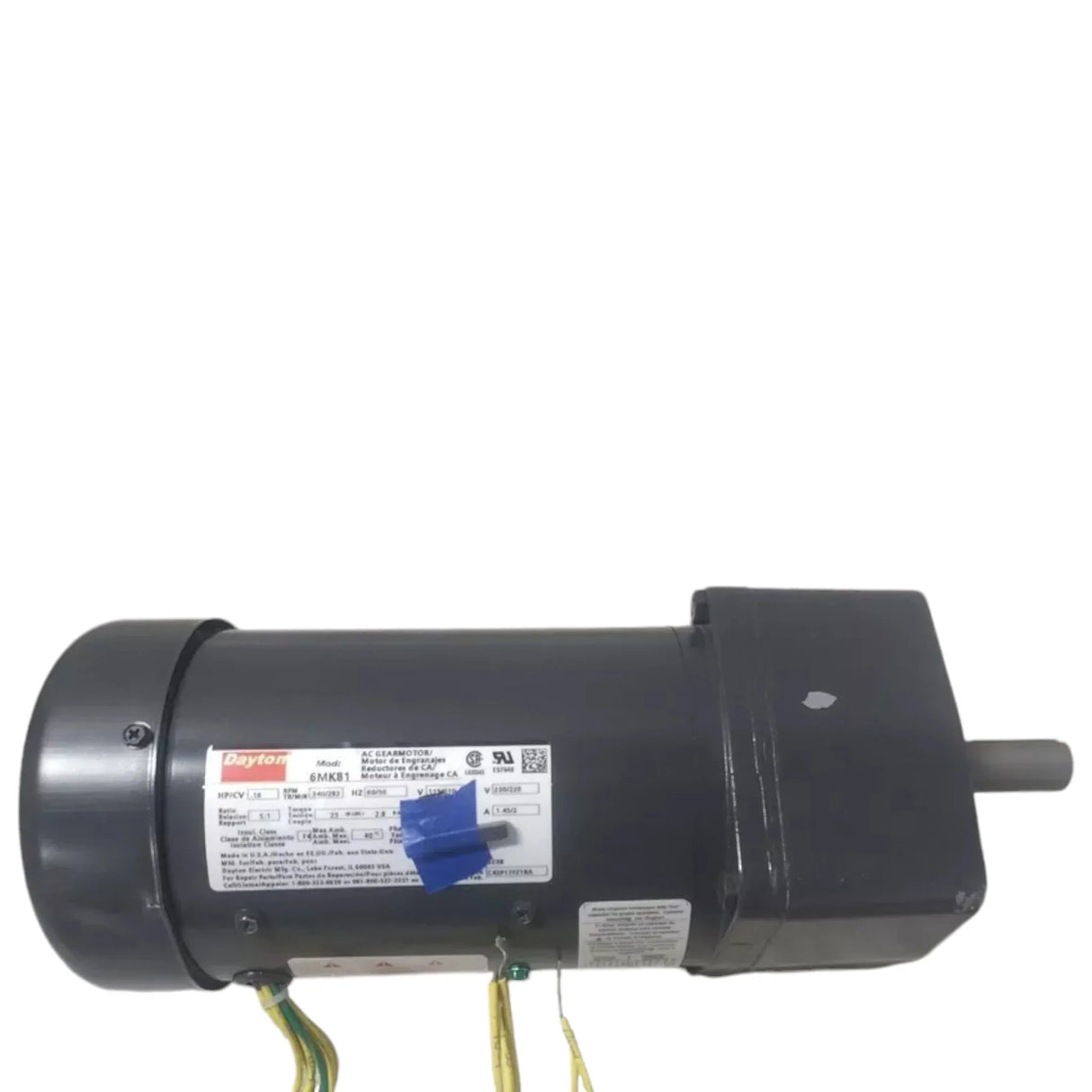 096037.00 Dayton AC Gearmotor 0.167 Input HP 340 RPM 115/230VAC - Truck To Trailer