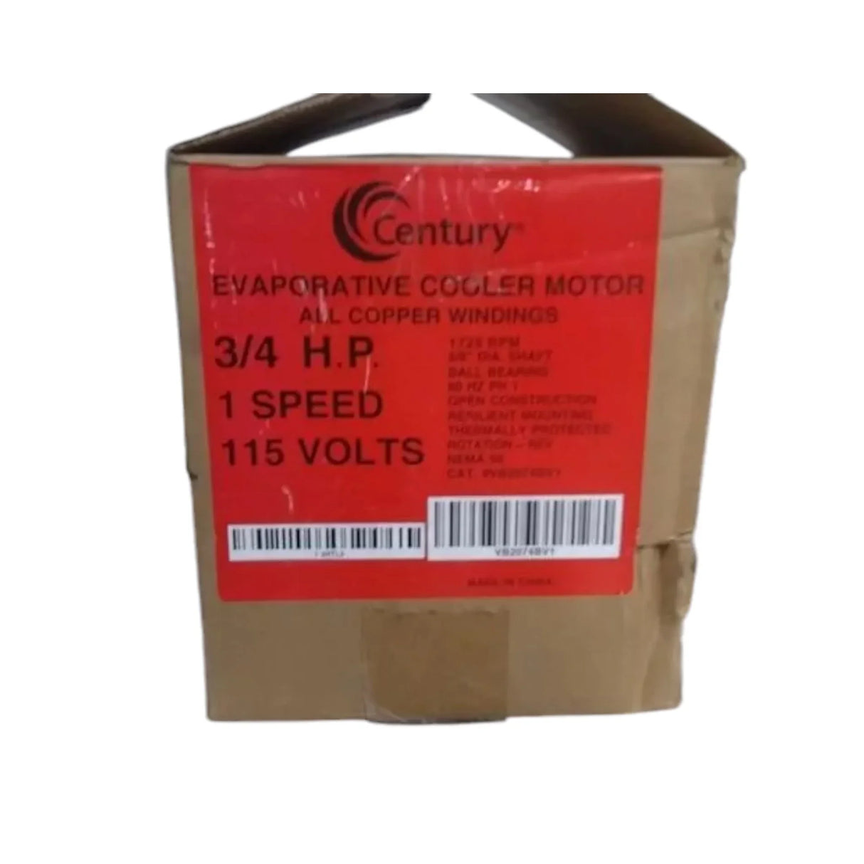 VB2074BV1 Century Evaporative Cooler Motor 3/4 HP 1725 RPM 115VAC Split-Phase - Truck To Trailer