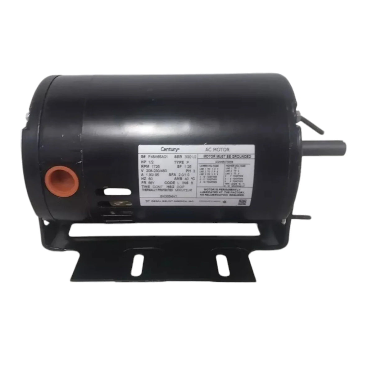 BK3054V1 Century Replacement Motor 1/2 HP 1725 RPM 208-230/460VAC - Truck To Trailer