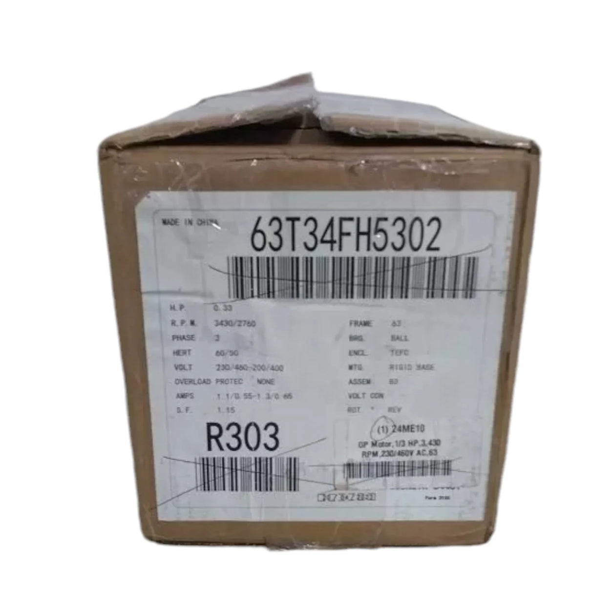 063T34FH5302 Marathon Motors Metric Motor 1/3 HP 3430 RPM 230/460VAC 3-Phase - Truck To Trailer