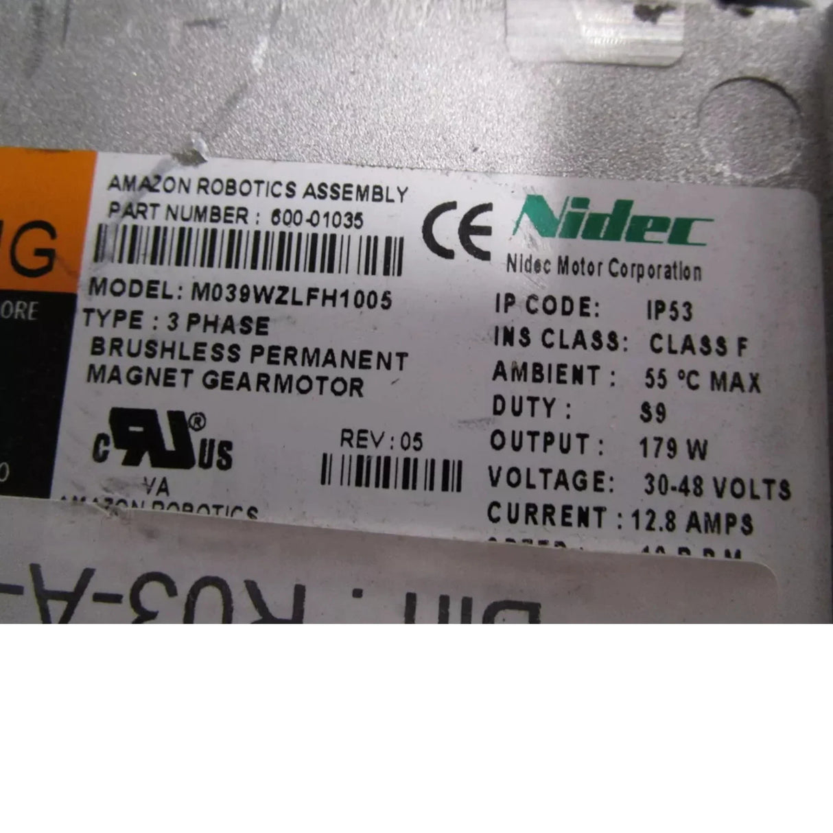 600-01035 Nidec Brushless Permanent Magnet - Truck To Trailer