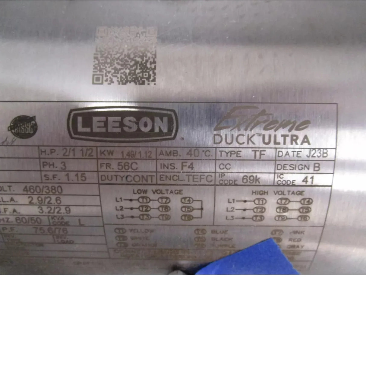 119524.00 Leeson Electric Motor 2 HP 1800 Rpm 3PH 230/460 Volt 56C Frame - Truck To Trailer