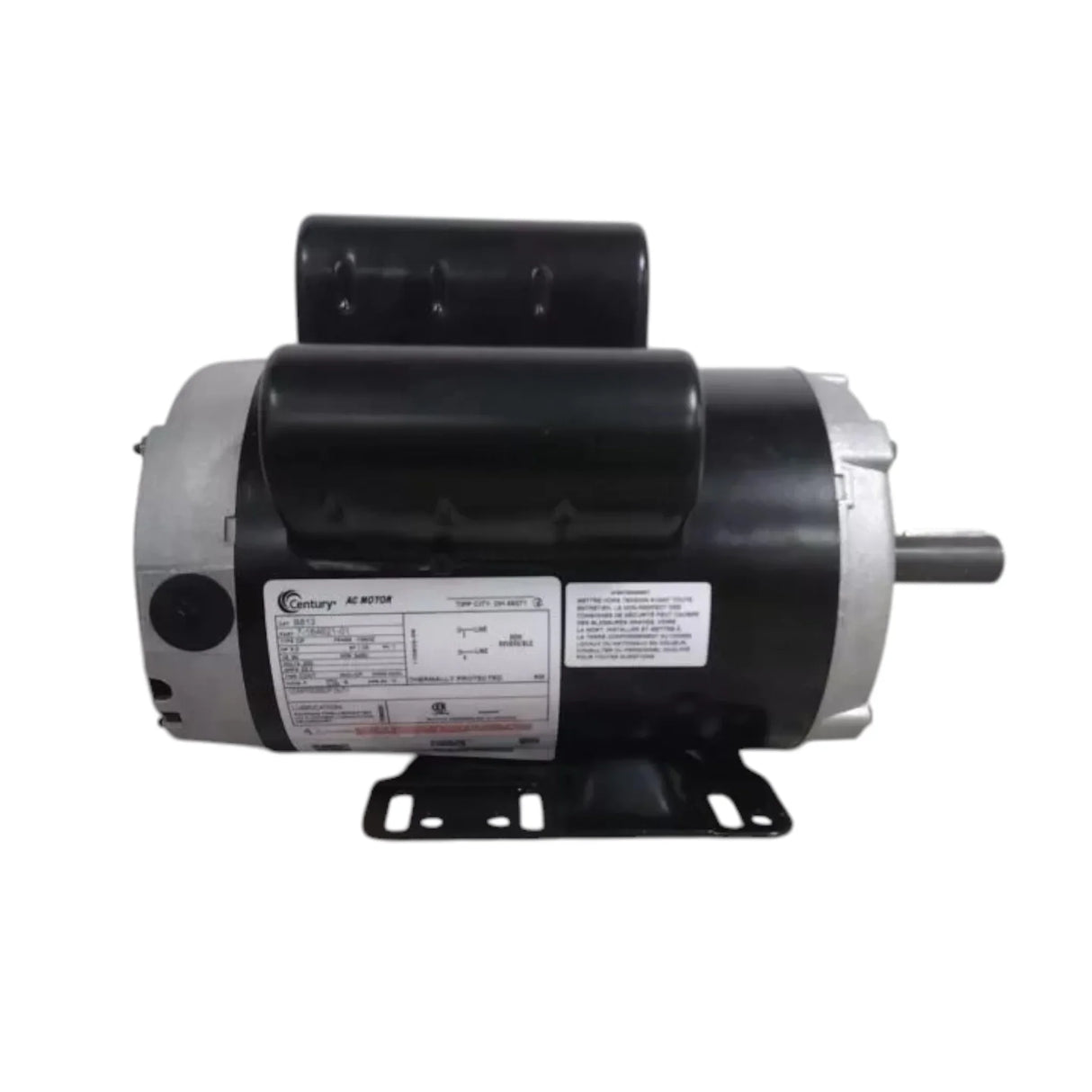B813 Century Capacitor-Start Air Compressor Motor 5 HP 3450 RPM 230VAC - Truck To Trailer