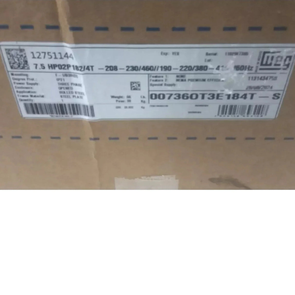 00736OT3E184T-S Weg General Purpose Motor - Truck To Trailer