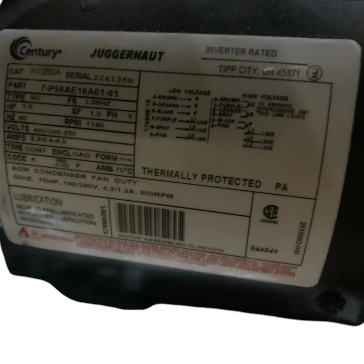 7-P56AE16A01-01 Genuine Century Fan Motor - Truck To Trailer