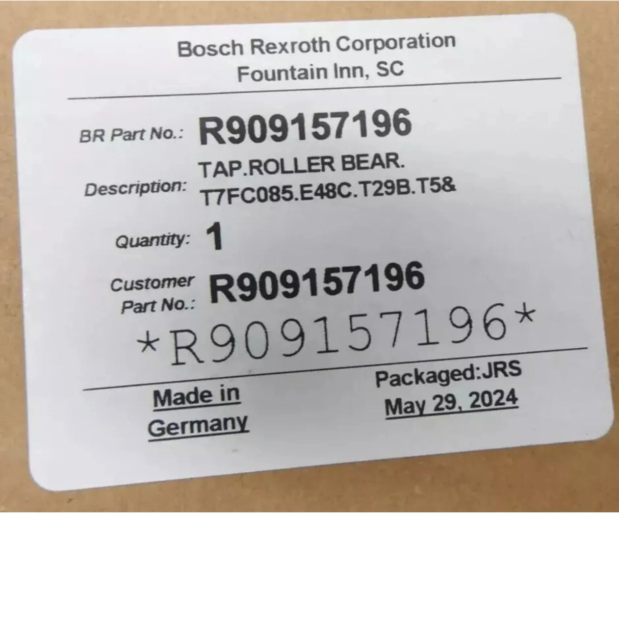 R909157196 Genuine Rexroth Roller Bearing - Truck To Trailer