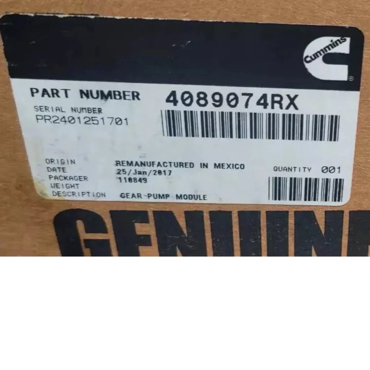 4009878 Genuine Cummins Fuel Pump Gear - Truck To Trailer