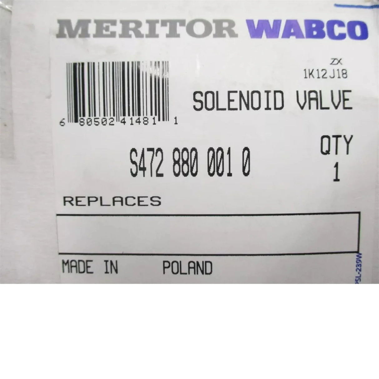 S4728800010 Wabco Solenoid Valve LF55 XF105 - Truck To Trailer