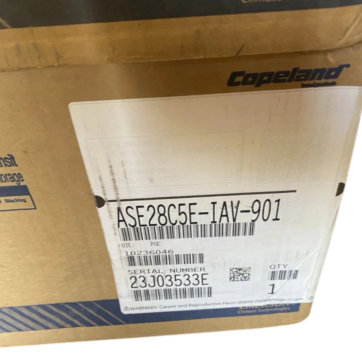 ASE28C5E-IAV-901 Genuine Copeland Scroll Compressor - Truck To Trailer