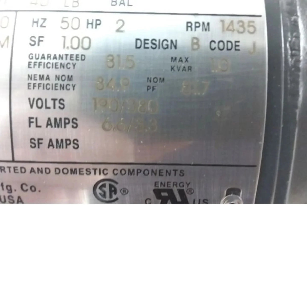 2NKY3A Dayton General Purpose Motor 2 HP 1750 RPM 230/460VAC 3-Phase - Truck To Trailer