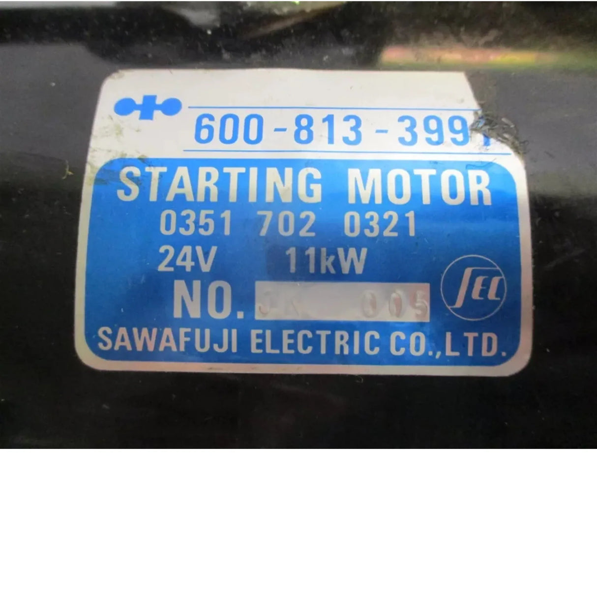 600-813-3992 Komatsu Starter 24V 11kW CW 11T - Truck To Trailer