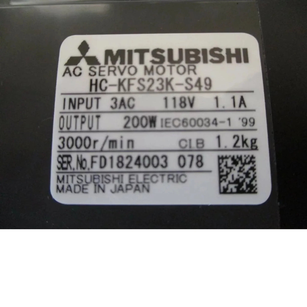 HC-KFS23K-S49 Mitsubishi AC Servo Motor - Truck To Trailer