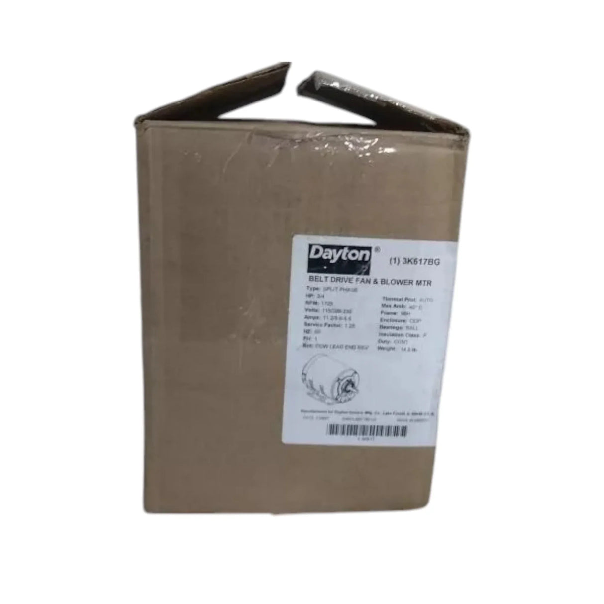 3K617BG Dayton Split-Phase Belt Drive Motor 3/4 HP 1725 RPM 115/208-230VAC - Truck To Trailer