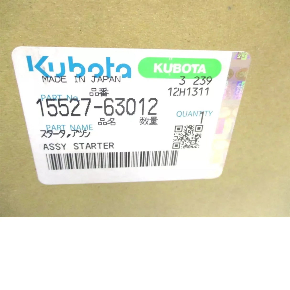 15527-63012 Genuine Kubota Starter - Truck To Trailer