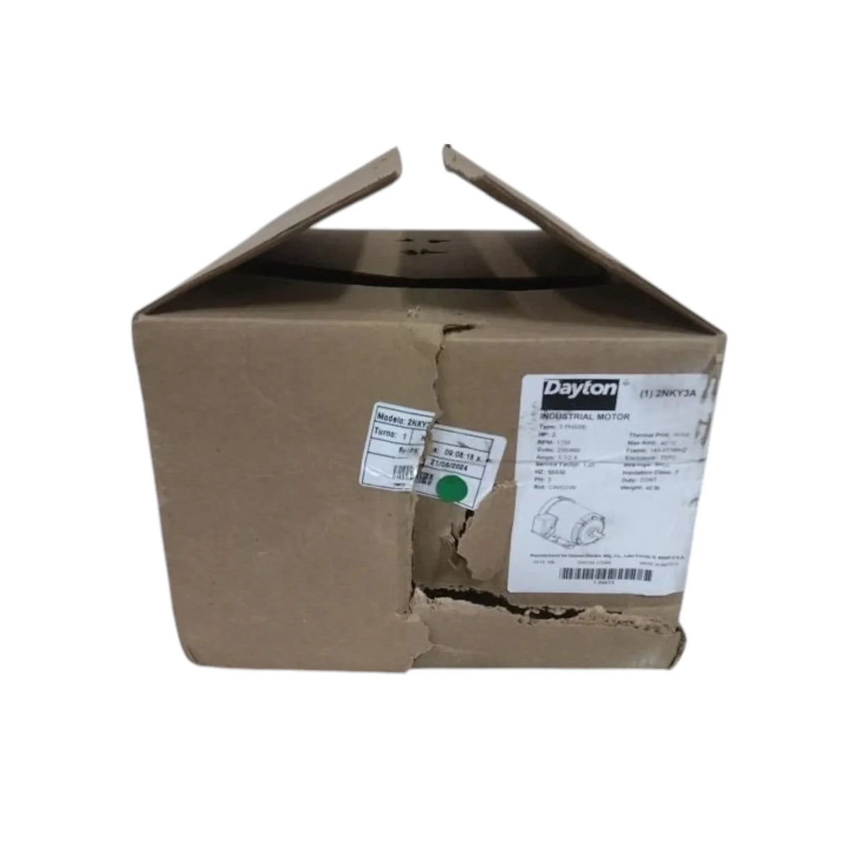 2NKY3A Dayton General Purpose Motor 2 HP 1750 RPM 230/460VAC 3-Phase - Truck To Trailer