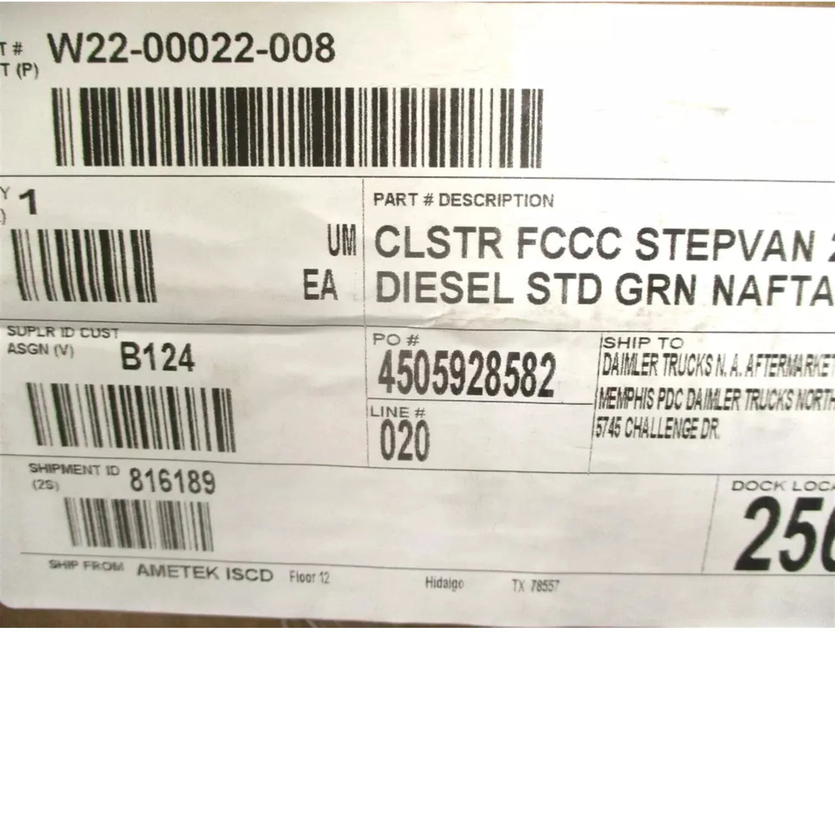 W22-00022-008 Freightliner Instrument Gauge Cluster - Truck To Trailer