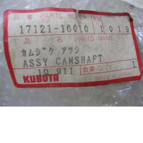 17121-16010 Kubota Camshaft L4850DT L5450DT F2503-DI - Truck To Trailer
