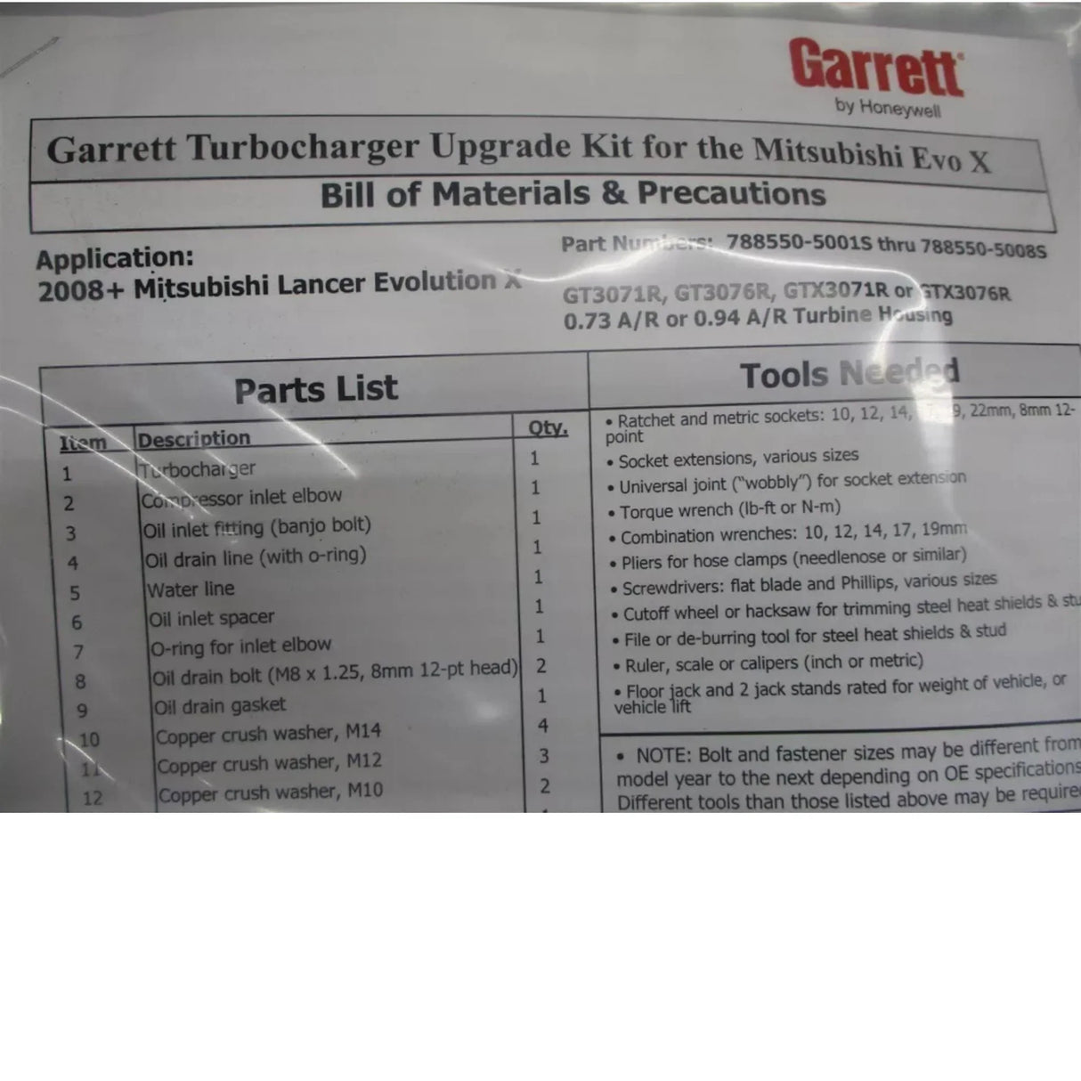 788550-5002S Garrett Turbocharger Upgrade Kit - Truck To Trailer