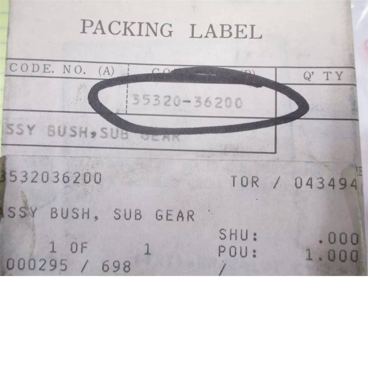 35320-36200 Kubota Oil Pressure Pump Bush Sub Assembly L305 - Truck To Trailer