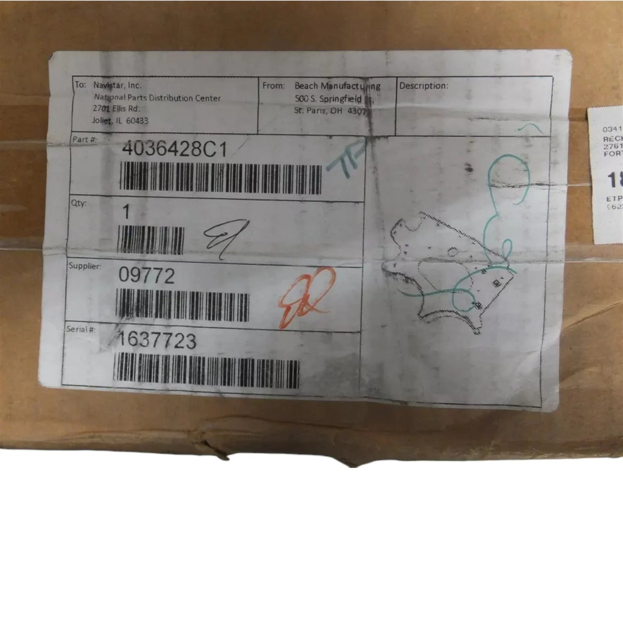 4036428C1 International Welded Assembly Switchback Support - Truck To Trailer