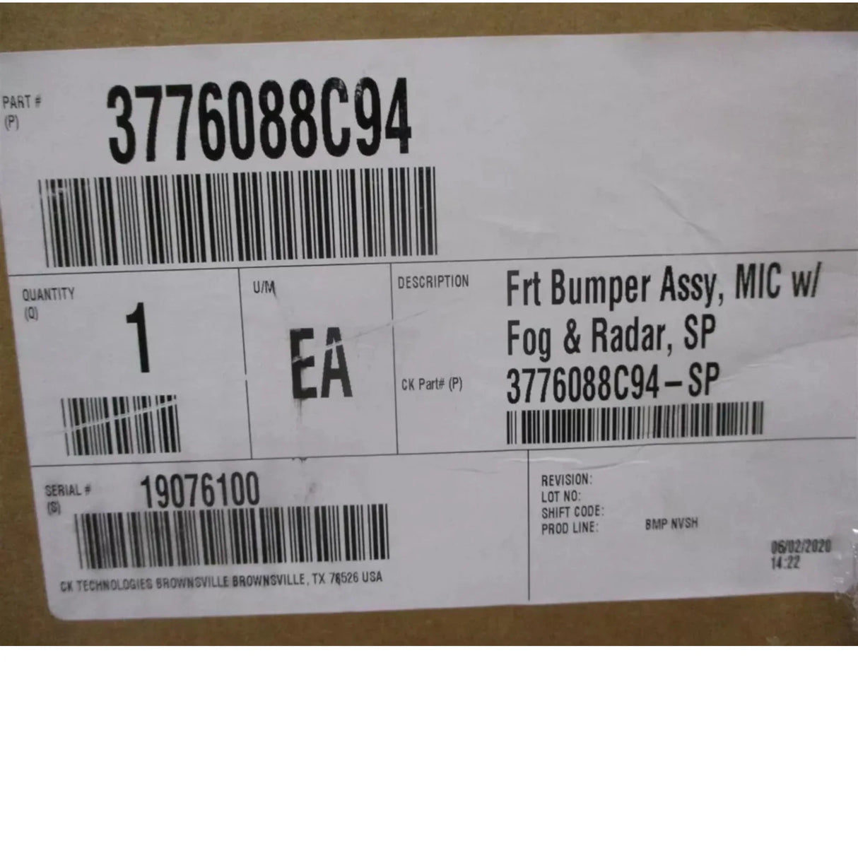 4169767C92 International Bumper Assembly Front - Truck To Trailer