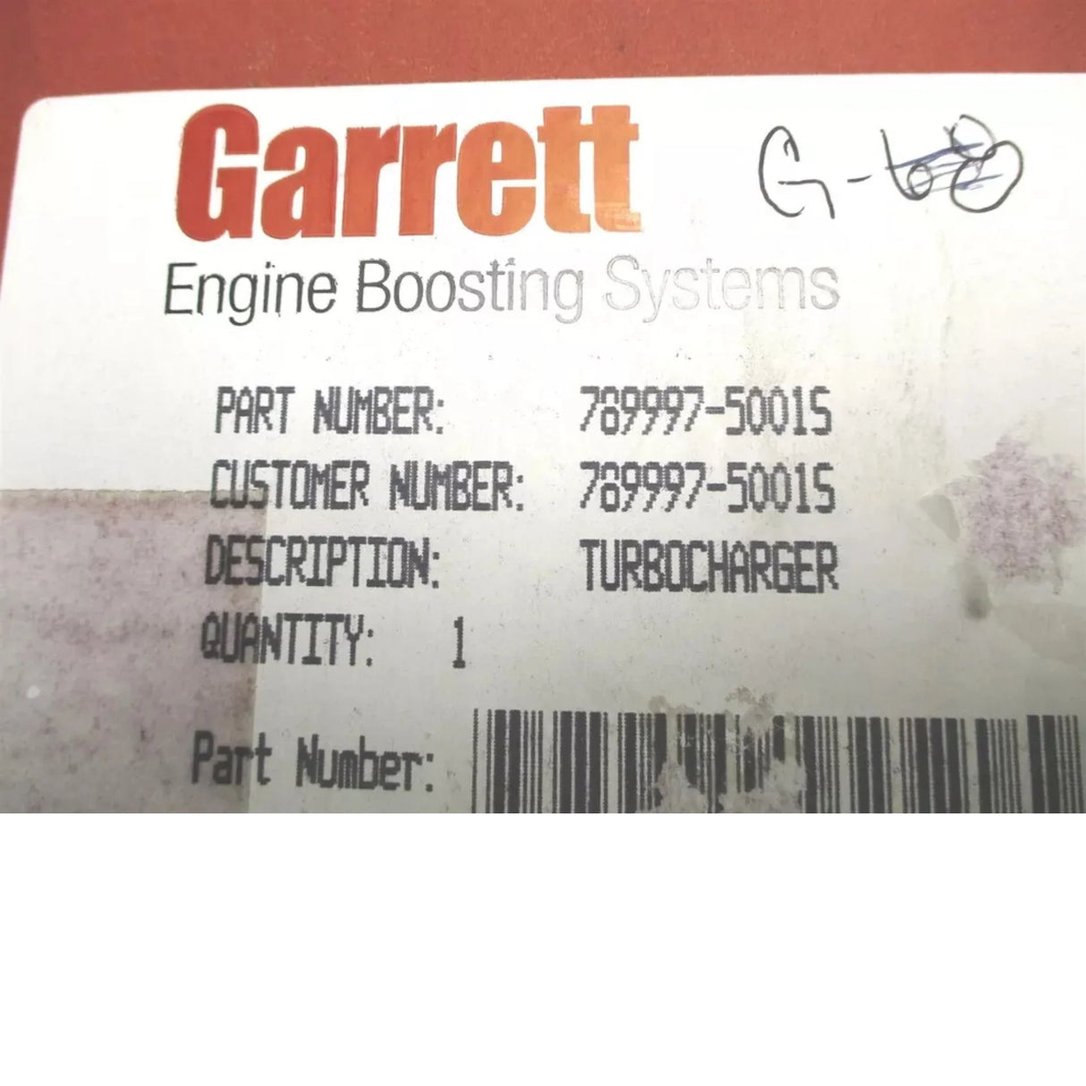 789997-5001S Garrett Turbocharger 25-80HP - Truck To Trailer