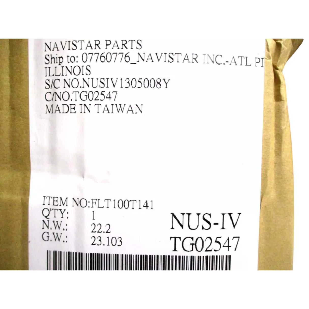 FLT100T141 International Alternator 24V T1 Type Without Pulley - Truck To Trailer