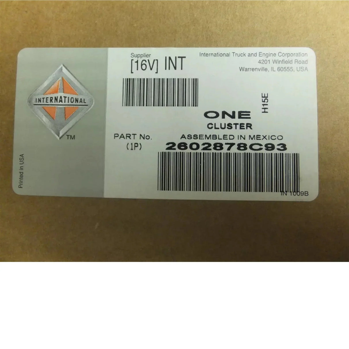 2602878C93 International Cluster Instrument - Truck To Trailer