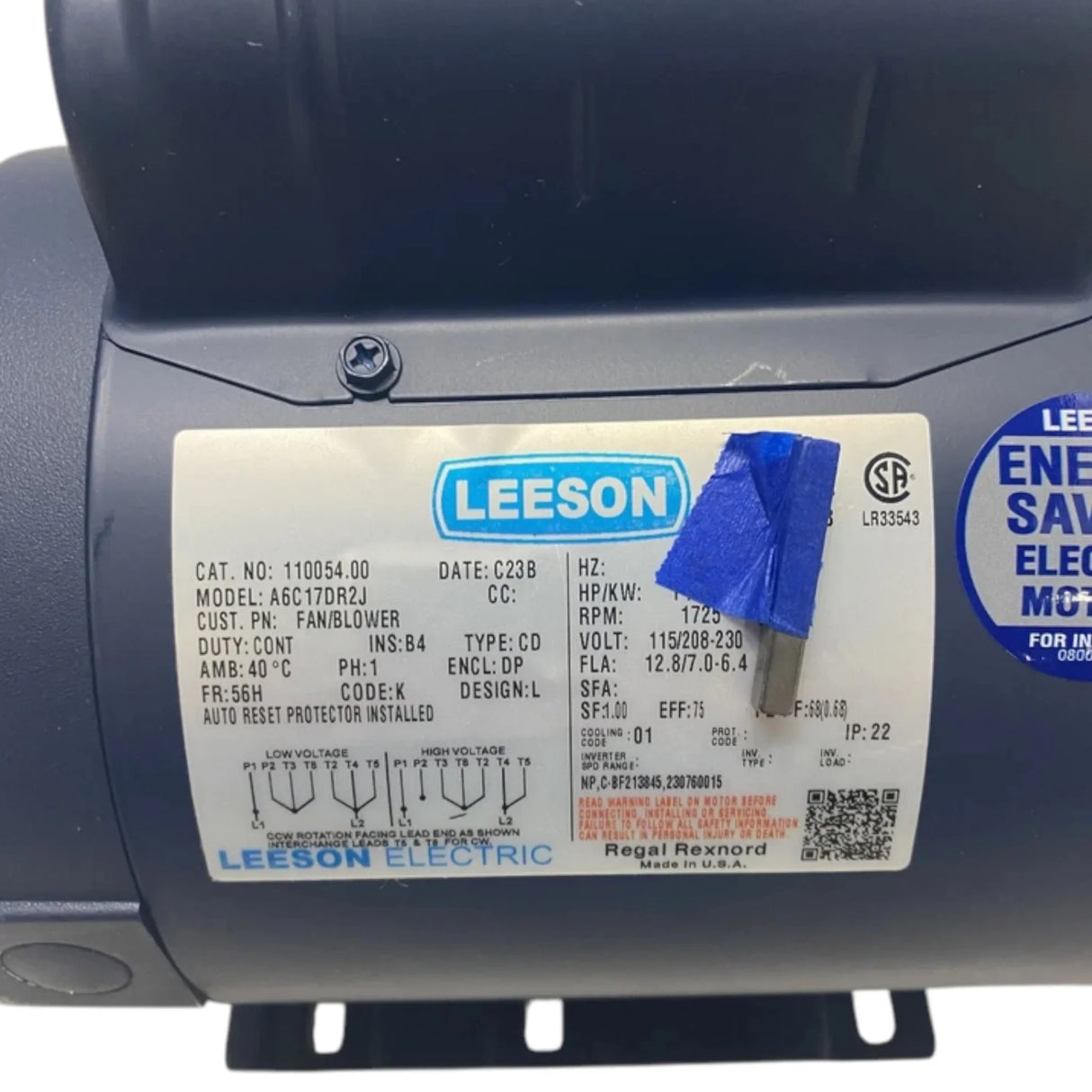 110054.00 Leeson General Purpose Motor - Truck To Trailer