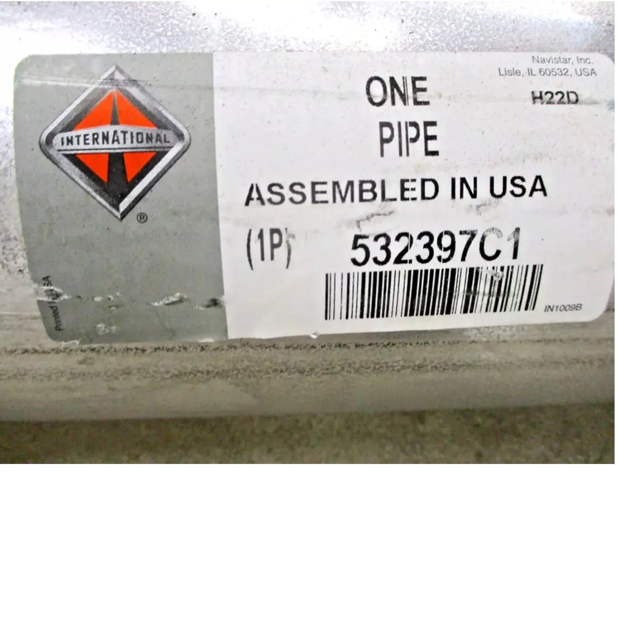 532397C1 International Pipe, Vertical Tail Upper Non Bright Finish - Truck To Trailer