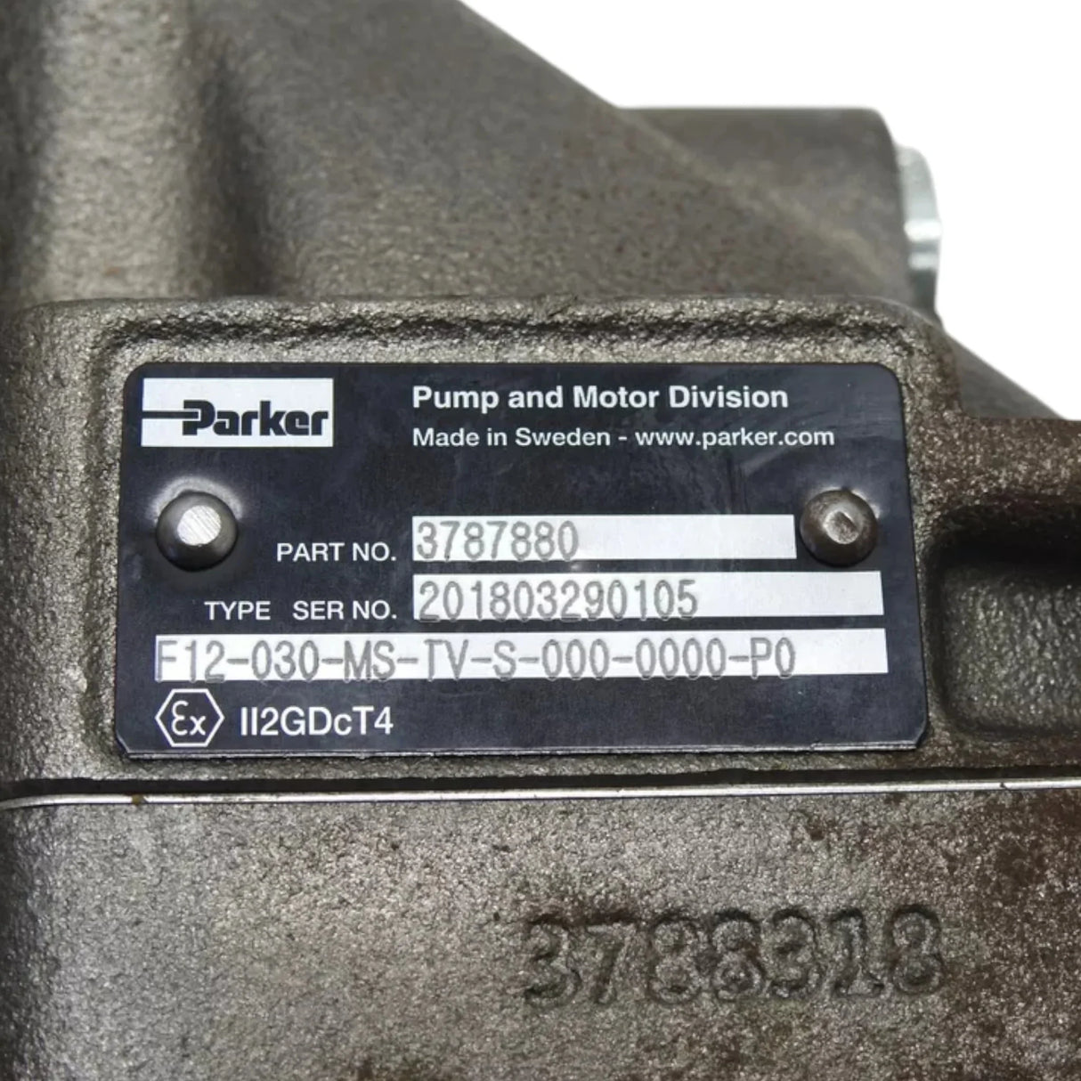 3787880 Parker Bent Axis Fixed Series F12-030-MS-TV-S-000-0000-P0 F12-030 - Truck To Trailer