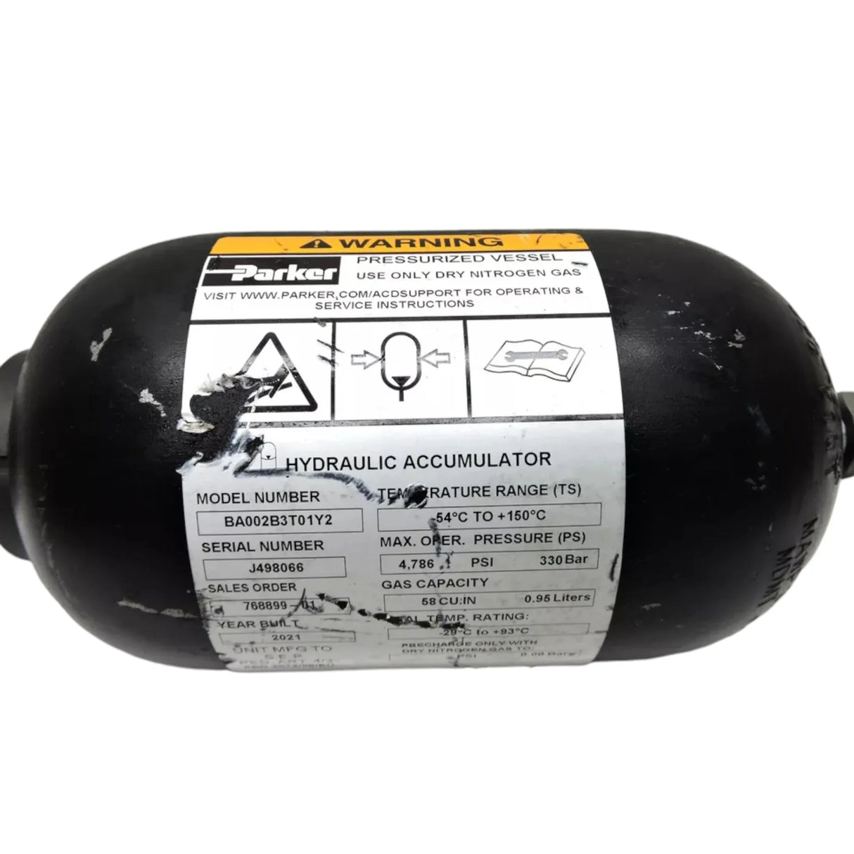 BA002B3T01Y2 Parker Bladder Accumulator - Truck To Trailer