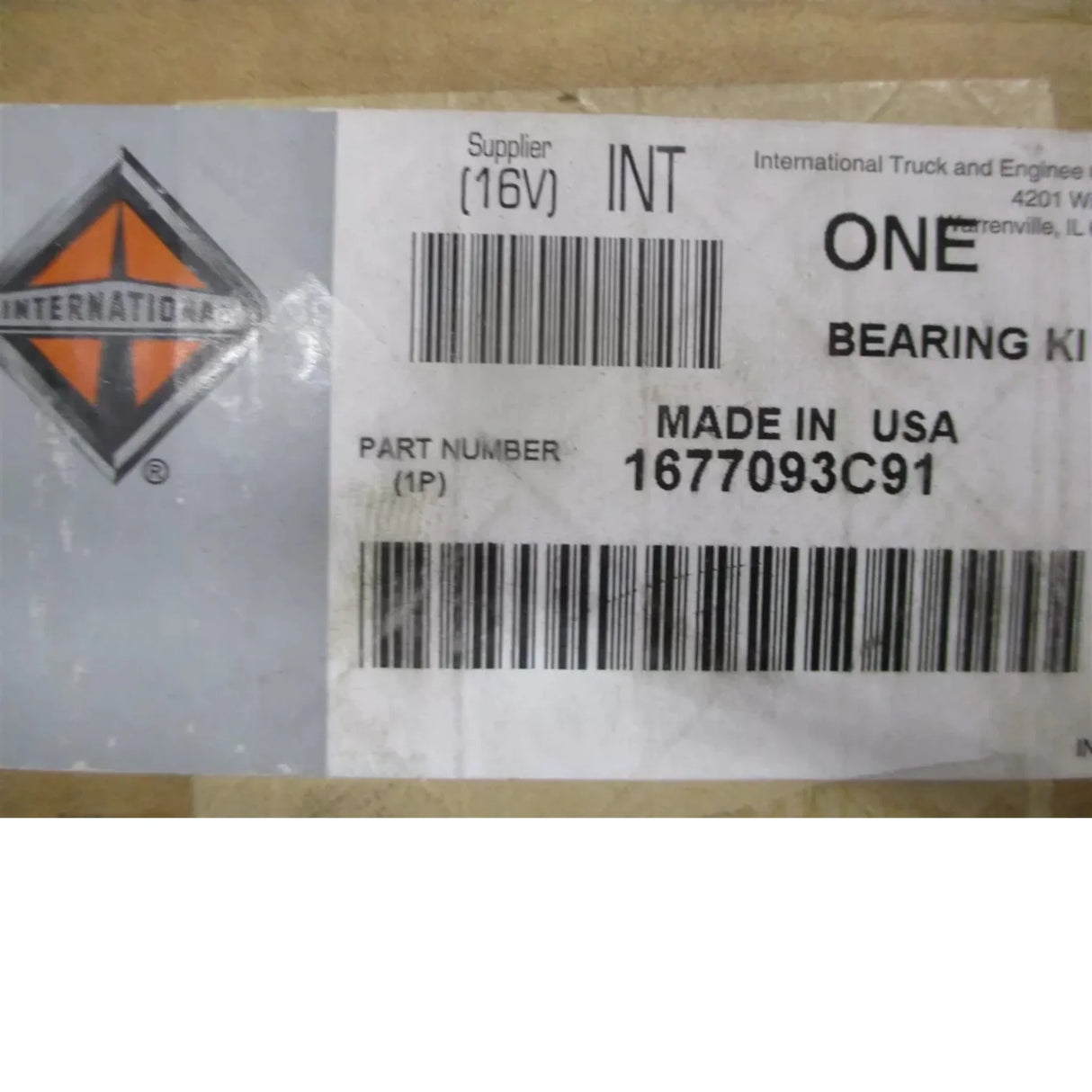 1677093C91 International Roller Bearing And Spacer Assembly - Truck To Trailer